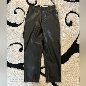 Abercrombie curve love ankle straight leather pants
